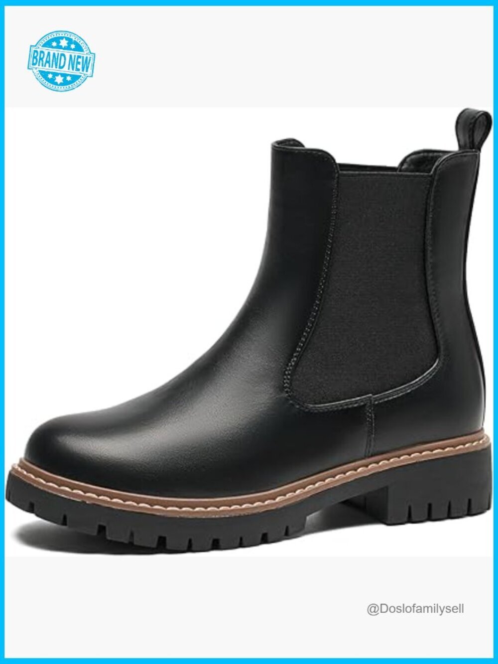 Chunky Lug Sole Chelsea Boots - Ankle Bootie Slip On Comfortable